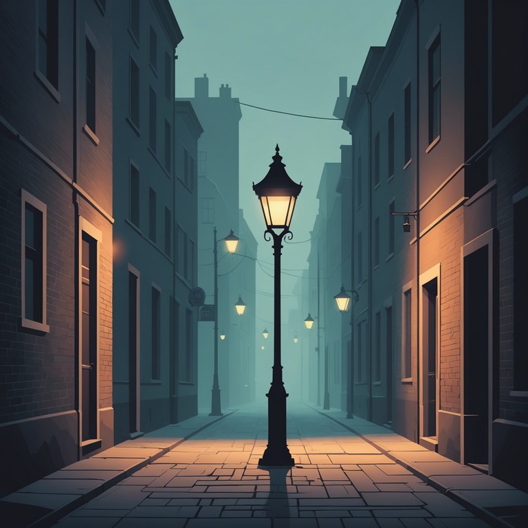 A dark jazz piece featuring a sultry saxophone that captures the essence of mystery and suspense, reminiscent of a foggy, dimly lit alley late at night where every shadow could tell a story. The music slowly builds in intensity, mimicking the emotional swirls of the urban night life.