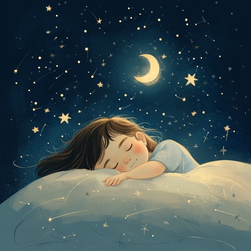 A soothing instrumental piece that gently weaves calming melodies to help children drift into a restful sleep, inspired by the tranquility of a starlit night. The music embodies the peacefulness of the night sky, using delicate harmonies and gentle rhythms to create a relaxing atmosphere.