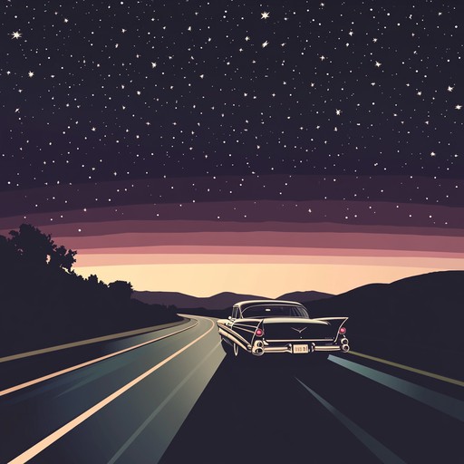 This track embodies the spirit of a midnight ride along a lonely desert highway, with expansive guitar solos that capture the essence of freedom and introspection. The music builds a scene of cruising under a vast starry sky, feeling the cool wind, and the roar of the engine echoing the wild call of the wilderness. The classic rock sound is infused with heavy guitar riffs and a steady drum beat that drives the track forward, creating an audial landscape of adventure and liberation.