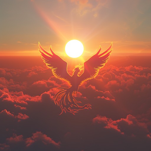 This instrumental track tells an ageless tale of rebirth and overcoming adversity, beginning somber and reflective, evolving into an explosive and uplifting climax filled with audacious harmonic progressions and a powerful melodic surge. Here, the resilience of a phoenix is mirrored musically, evolving from quiet contemplation to a roaring symphonic crescendo.