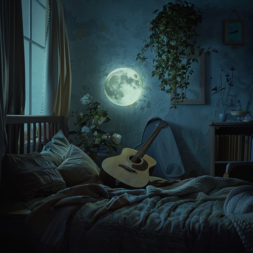 This track features tender guitar strumming and soft synths, creating a soothing ambiance that encapsulates a serene, late night atmosphere. Designed to provide a calming backdrop for personal reflection or intimate moments, it blends mellow tones with subtle electronic elements.