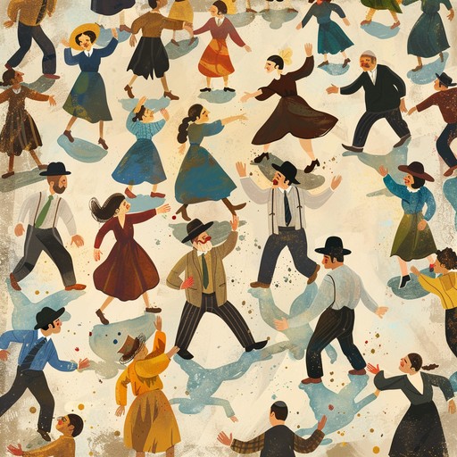 An upbeat, joyous song with lively melodies, incorporating traditional jewish klezmer music. The track features spirited solos and rhythmic accompaniment that evoke feelings of celebration and happiness, perfect for festive gatherings and dance. The vibrant instrumentation and dynamic structure create an atmosphere of community and jubilation.