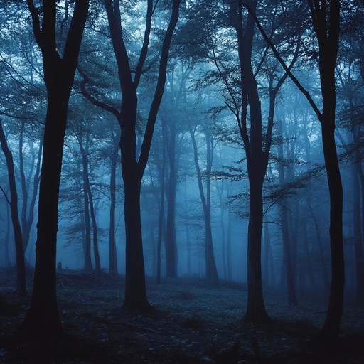 Channel the sinister ambience of an ancient woodland alive with eerie shadows. The composition merges dark folk elements with unsettling, mystical soundscapes, evoking a realm of whispered secrets and foreboding.