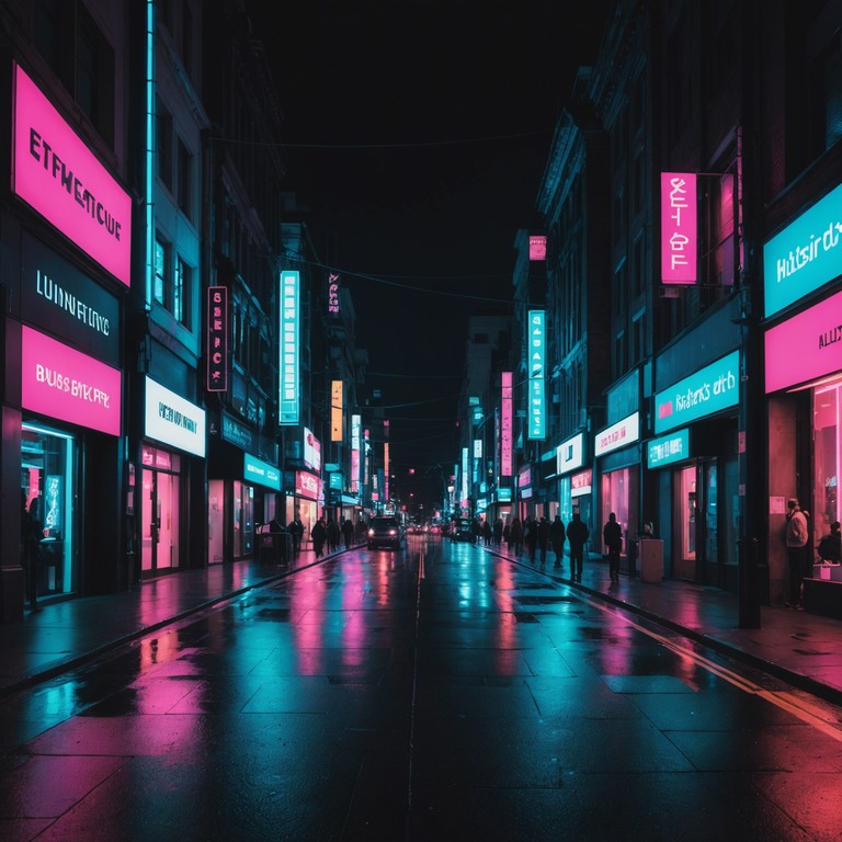 Imagine a track that captures the essence of a lively city at night, where funky bass lines blend with the rhythms of urban life. A modern homage to the vintage funk era, accentuated by energetic beats and a playful interaction of sounds intended to evoke the feel of neon lights flickering in sync with music.