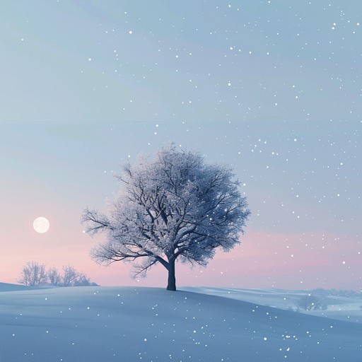 A lofi track that creates a peaceful yet melancholic atmosphere, capturing the essence of a quiet winter night. Acoustic guitar and piano play wistful melodies with a subtle vinyl crackle.