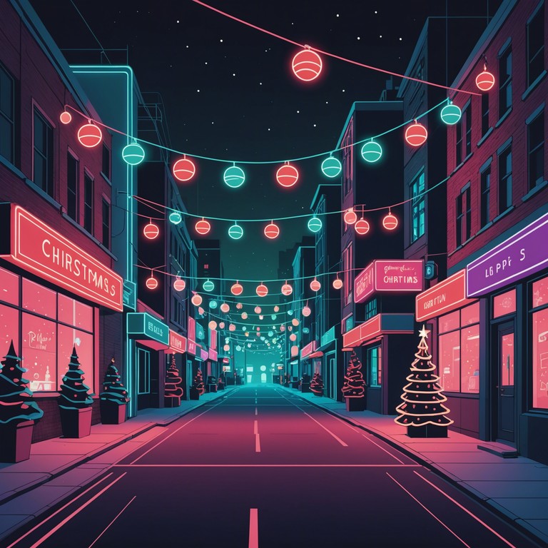 This track is a celebratory mix of high energy synthesizer waves and festive rhythms, perfect for evoking the spirit of the holiday season through a retro futuristic lens. Imagine neon lights and holiday decorations merging in a dance of joy and nostalgia