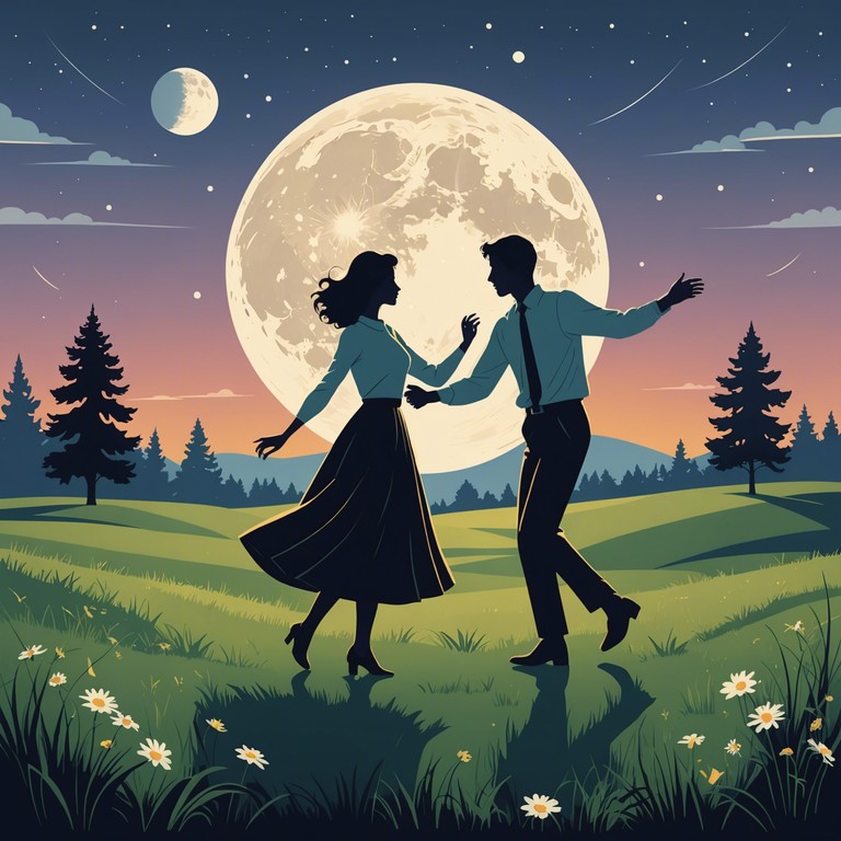 A delicate composition capturing the essence of a moonlit waltz, where soft piano keys resonate with the rhythm of two hearts in love. This instrumental invites a sense of closeness and romance, enveloped in a serene night atmosphere.