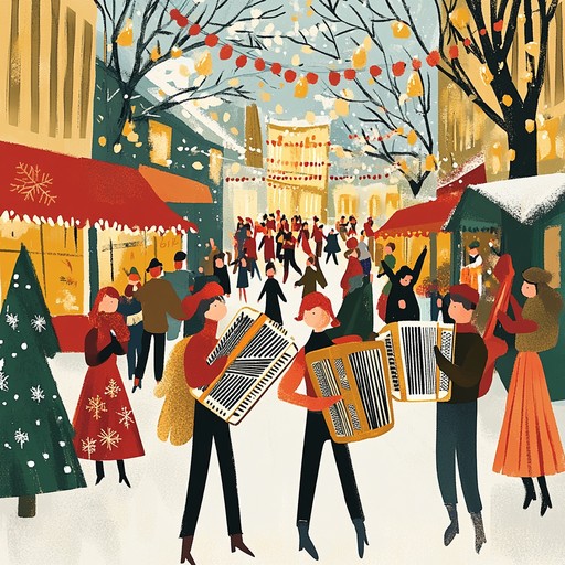 An exhilarating instrumental piece that merges traditional holiday sounds with the lively beats of a carnival, featuring spirited accordion melodies and dynamic rhythms that inspire listeners to dance and celebrate the season.