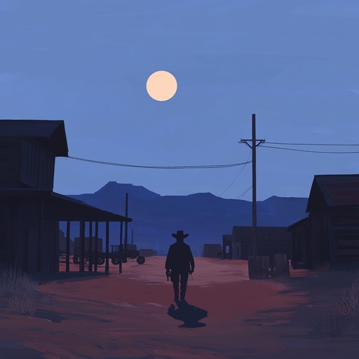 A haunting acoustic guitar melody evokes the eerie feel of an abandoned western ghost town, setting the stage for a suspenseful narrative filled with echoes of history and a sense of impending discovery. Subtle percussive elements add to the tension, as harmonicas wail softly in the background.