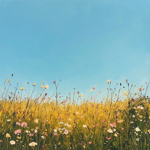 Transport listeners to a sunlit meadow where gentle breezes carry the mesmerizing harmonies of an orchestra. The melody unfolds with lush string arrangements underpinned by mellow brass and woodwind sections, evoking a sense of warmth and heartfelt memories. Soft and uplifting, the piece captures the essence of a tranquil summer day, perfect for inspiring reflection and serenity.