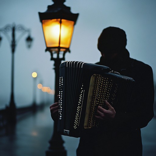 An exploration of deeper emotional resonance where the accordion captures the soul of paris’s lesser seen nocturnal beauty, expressed through its melancholic yet comforting melody that feels like a serenade to the city's quiet corners and hidden love stories.