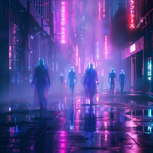 Explore the underbelly of a futuristic city, bathed in neon glow, where shadows whisper secrets and the air is thick with tension. Dark house beats combined with haunting synth layers create a spine chilling atmosphere.