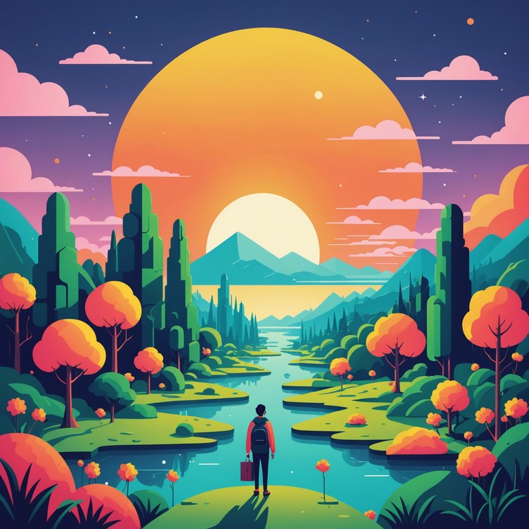 This track features a whimsical journey through a digital landscape, where playful, toy like sounds blend with trippy electronic elements, evoking a sense of childlike wonder and digital innovation. The composition utilizes the chirpy timbres of a music box infused with electronic modulations, creating a seamless blend of nostalgia and futuristic vibes.