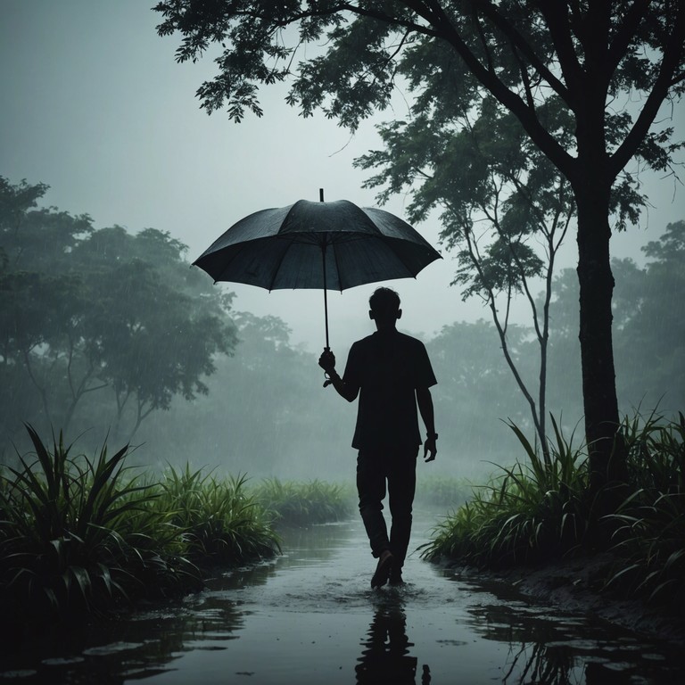 A reflective and deeply moving piece that captures the essence of a rainy monsoon evening, echoing the sentiments of contemplation and subtle joy overshadowed by a lingering pensiveness. The music gradually unfolds like slow raindrops on window panes, evoking a sense of solitude and introspection.