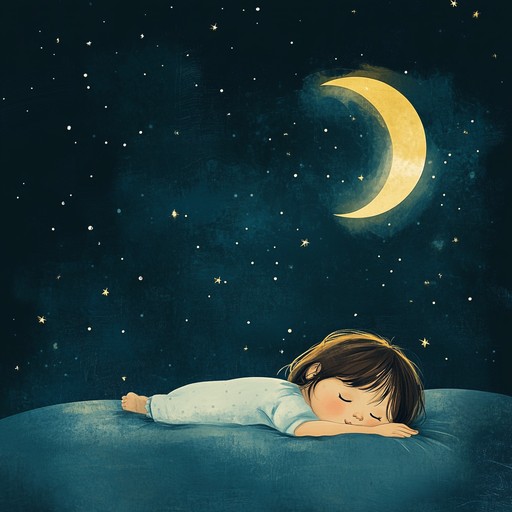 An instrumental lullaby featuring delicate melodies that float softly like moonbeams, creating a tranquil atmosphere perfect for easing into restful sleep.