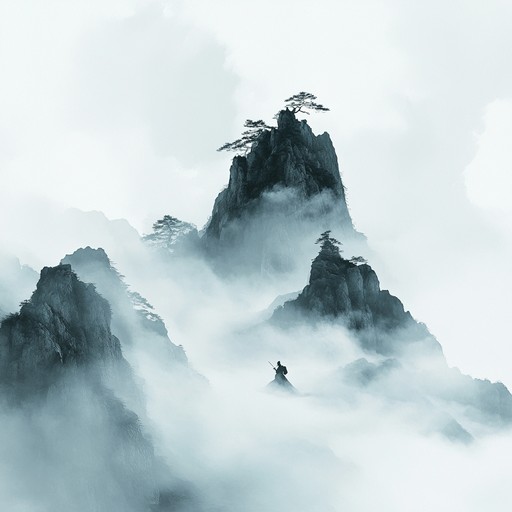 An instrumental composition that weaves ethereal melodies with dramatic crescendos, evoking images of mist covered mountains and ancient whispers carried by the wind