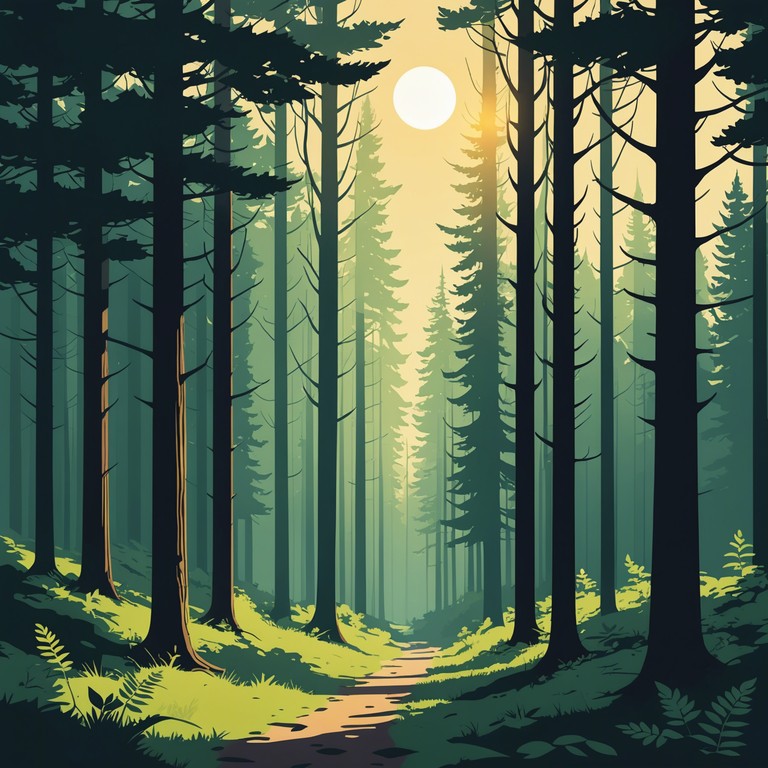 This track is a serene journey into the heart of an untouched forest, with gentle melodic phrases that emulate the whispers of the wind through ancient trees. The music is designed to transport listeners to a tranquil, sacred natural world, enveloping them in a peaceful aura that encourages deep relaxation and contemplation.