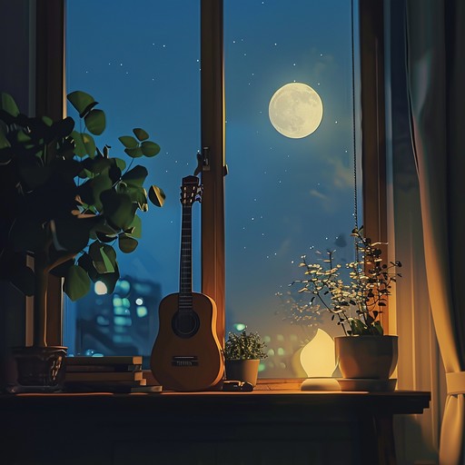 This instrumental lullaby uses the gentle strumming of an acoustic guitar to create a peaceful and soulful soundscape that soothes and relaxes. It blends nostalgic and hopeful tones to evoke calming night time imagery, providing a comforting atmosphere ideal for unwinding and encouraging restful sleep. Each note strums softly, like a midnight whisper, inviting you to drift into serene dreamscapes