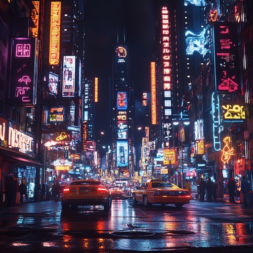 A surreal musical journey through neon lit cityscapes, driven by ethereal synths and pulsing bass. The melodies swirl and mingle with gritty electric guitar, portraying the heartbeat of uncharted urban worlds. This dynamic track puts listeners in the center of a vibrant and surreal metropolis.