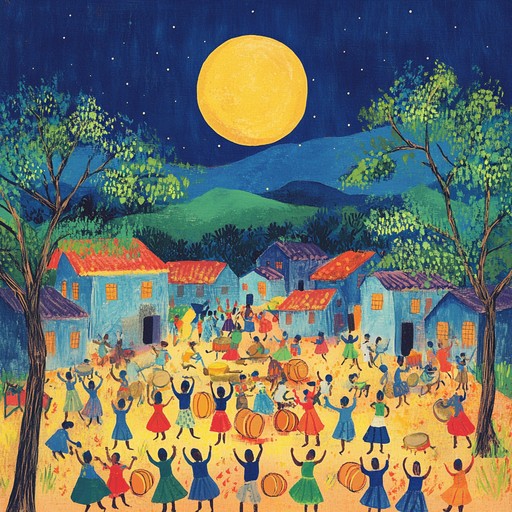 A vibrant instrumental piece capturing the energetic drumming and melodic melodies of a west african harvest festival, featuring traditional percussion and string instruments that evoke the spirit of community and joy.