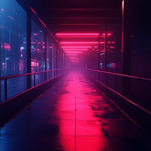 Navigate through a shadowed urban maze, where dark ambient textures blend seamlessly with glitchy beats, conjuring a mysteriously intense atmosphere filled with the pulse of neon lights and synthetic intrigue