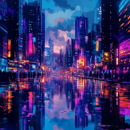 A mesmerizing instrumental that blends lush synthesizers and atmospheric textures, capturing the essence of a dreamlike journey through neon lit city streets as twilight falls, evoking feelings of nostalgia and wonder.