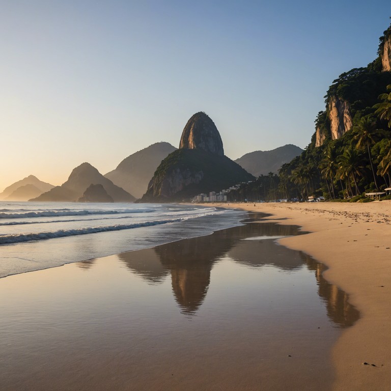 A soundtrack to morning's glory in rio, starting with soft piano notes echoing the quiet city at dawn, building up as the streets fill with life and color. An ode to the city’s harmonious mix of nature and urban vibe, captivating anyone who listens.