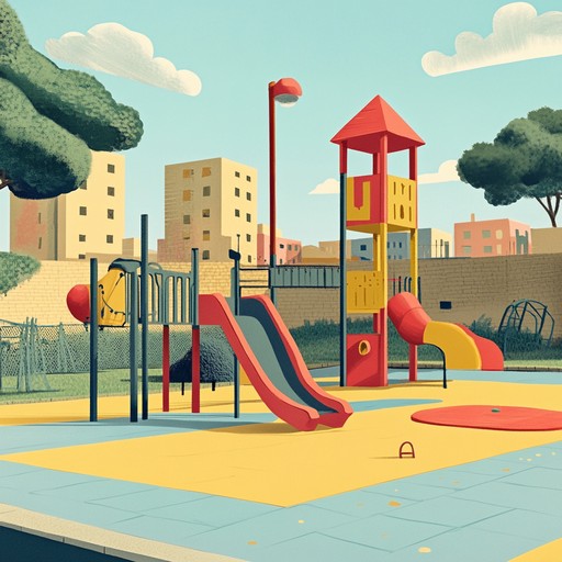 A quirky, high energy instrumental capturing the innocence and mischievous fun of a children's playground with an unexpected punk rock edge, complete with fast tempo and whimsical melodies.