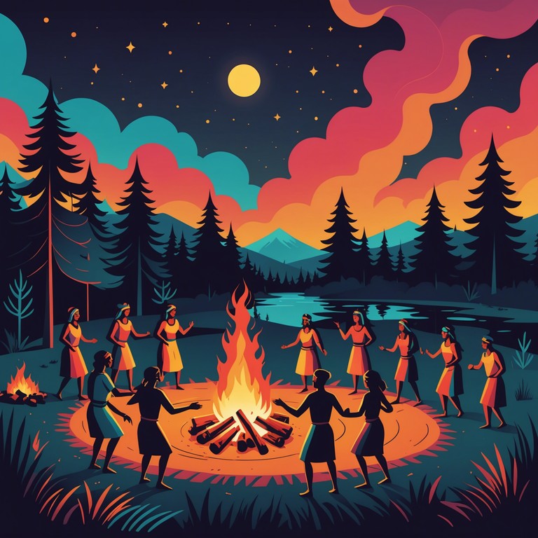 This track features rousing rhythms that mimic the ancient tribal celebrations, evoking a sense of unity and joy through powerful drumming. Instruments typical of tribal music blend to create an uplifting atmosphere that transports listeners directly into the heart of a festive tribal gathering.