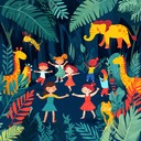 playful tune inviting kids to dance like jungle animals.