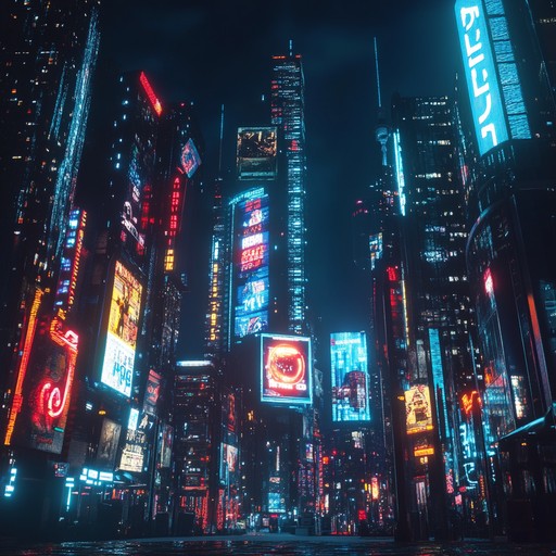 A highly energetic and futuristic jingle featuring vibrant electronic sounds, rhythmic beats, and shimmering synths, capturing the essence of a bustling digital skyline at dawn. Perfect for tech focused advertisements or modern branding.