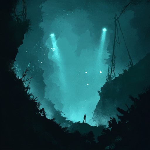 An instrumental deep dubstep piece featuring eerie synths and pulsating basslines, creating a haunting atmosphere that evokes whispers from the unknown depths