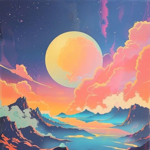 This ethereal instrumental piece takes the listener on a cosmic journey through a lush soundscape of shimmering guitars, dreamy synths, and gentle percussion. The track evolves slowly, building layers of melody and texture that evoke a sense of wonder and escapism, like floating through a vibrant celestial landscape.