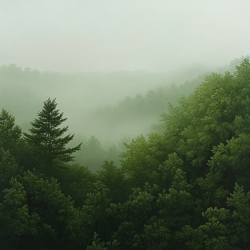 In this track, the whispering winds of an ancient, fog laden forest are captured using a blend of soft synths and ambient noises. Subtle hints of distant choral voices meld with the natural soundscapes, creating a haunting yet beautiful auditory experience.