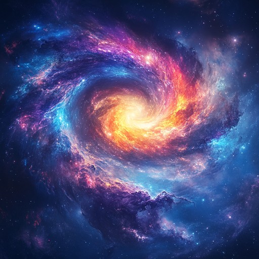 Immerse yourself in a majestic voyage through cosmic psychedelia, where vibrant colors and swirling galaxies blend into a harmonious symphony. The track is driven by ethereal guitars, echoing synthesizers, and layers of lush orchestration that create an otherworldly atmosphere. Cascading melodies and dynamic shifts evoke the infinite wonder of the universe, making you feel both small and transcendent.