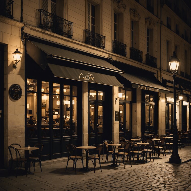 Imagine walking through paris on a moonlit night, the city's timeless grace captured in gentle, meandering piano melodies that convey romance and nostalgia. The music swells subtly, emulating the whispers of lovers and the rustle of sycamore leaves, creating an elegant and introspective atmosphere.