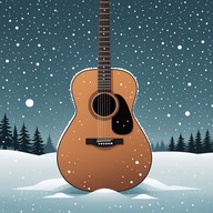 guitar strings mimic gentle falling snow