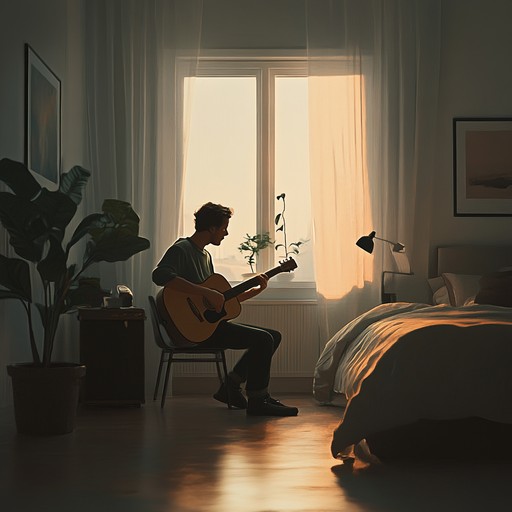 A heartfelt, guitar centric song perfect for late night reflection, blending tender melodies with ambient soundscapes that evoke a sense of romanticism and dramatic tension. Ideal for creating an intimate atmosphere.