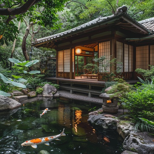 Immerse yourself in the peaceful sounds of a traditional japanese garden with this gentle koto led instrumental track. The serene plucking of koto strings, accompanied by subtle ambient sounds of nature, creates a soothing and meditative atmosphere perfect for relaxation and inner peace.