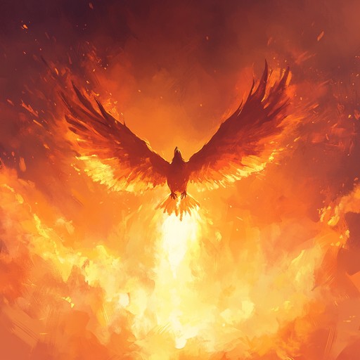 An uplifting and spirited orchestral composition that evokes the imagery of a phoenix rising from the ashes, representing rebirth, resilience, and the indomitable human spirit overcoming obstacles