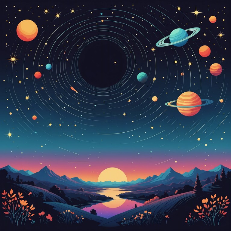 In this track, an array of intricate melodies and harmonies weave together to form a larger than life experience. The song captures the essence of venturing into unknown cosmos, driven by its pronounced progressive rock elements which build and cascade in an exhilarating crescendo, embodying the vastness and mystery of space.