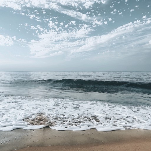 Calming ocean waves mix seamlessly with gentle synthesized tones to create an immersive, tranquil soundscape. The soft sound of waves, layered with ambient synthesizer harmonies, brings a sense of peace and relaxation, ideal for meditation, spa sessions, or a quiet evening.