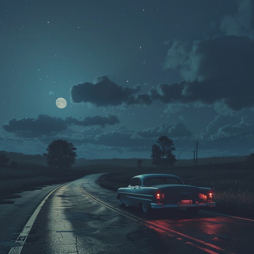 Capture the essence of a serene, midnight road trip through the countryside. The gentle strumming of an acoustic guitar provides a peaceful backdrop as you imagine the open road under a starlit sky, taking in the sights and sounds of the night with each passing mile.