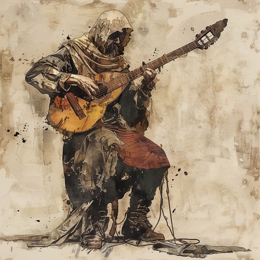 This poignant composition features a skilled troubadour pouring their heart out through their instrument, crafting a story of love, loss, and longing. The melody is both beautiful and sorrowful, capturing the raw emotions of the performer. The piece starts softly, building in intensity as the tale unfolds, before fading away like a distant memory.