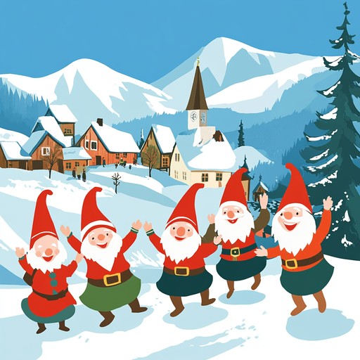 A cheerful instrumental piece combining traditional schlager melodies with whimsical touches, featuring lively accordion harmonies and catchy rhythms reminiscent of dancing gnomes in a festive bavarian village