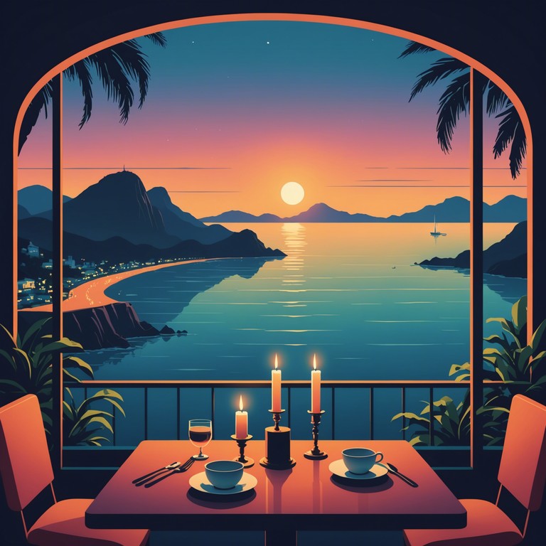 Imagine strolling down ipanema beach as the moon casts a soft glow on the ocean, the light breezes carrying the sounds of a delicate guitar melody, setting a scene of romance and relaxation.