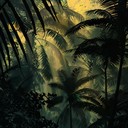 tropical nighttime with an eerie mysterious atmosphere