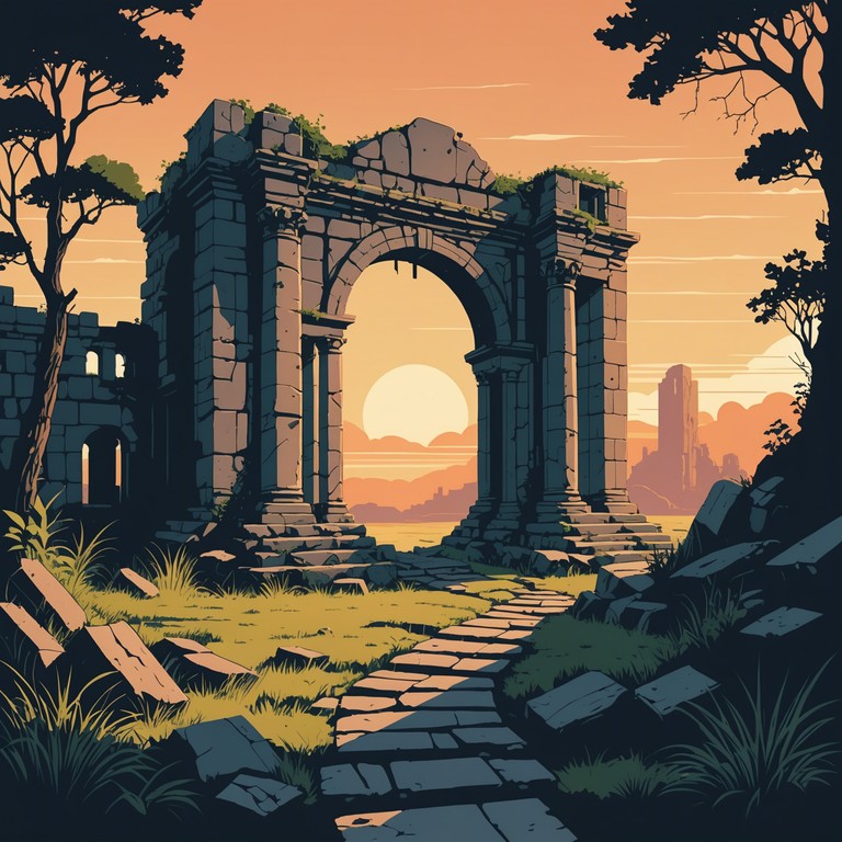 This composition intertwines piano keys with ambient sounds, mimicking the echoes of an ancient civilization's whispers against a backdrop of their enduring ruins. The music serves as a bridge between the past and present, invoking reflections on what once was and what has been lost to time.