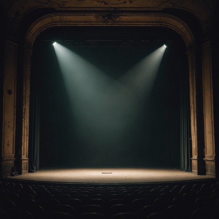 As if in an abandoned theatre, a violin plays while shadows dance along the walls, crafting a chilling scene as the melody intertwines with the essence of old secrets and lurking fears.