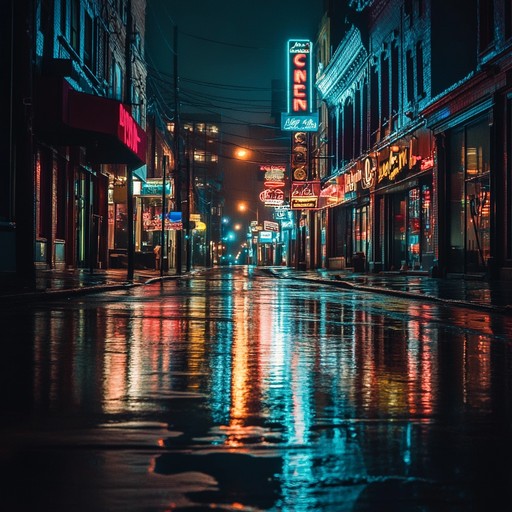 A soothing instrumental new wave piece that captures the tranquil ambiance of nighttime urban landscapes illuminated by the soft glow of neon lights. Gentle synth melodies blend with subtle guitar riffs to evoke a sense of peaceful reflection and nostalgia.